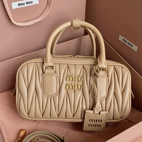 Small Miu Miu Arcadie Bag 5BB142 Sand Beige