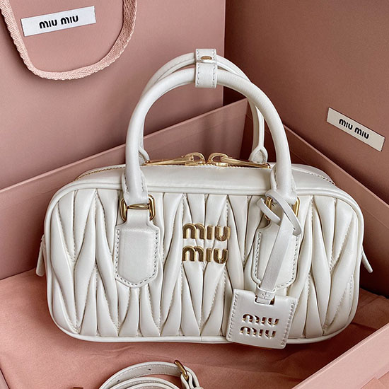 Small Miu Miu Arcadie Bag 5BB142 White