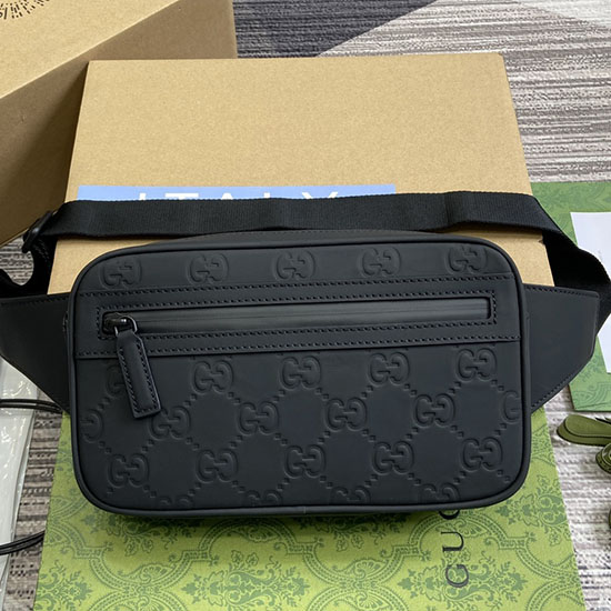 Gucci GG Rubber-Effect Belt Bag Black 771422