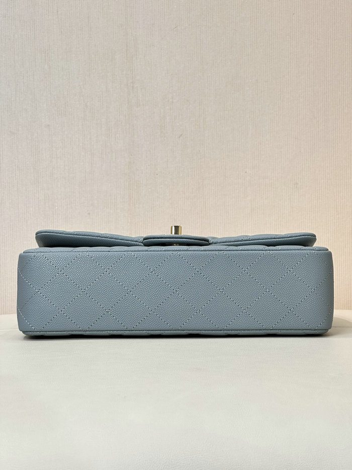 Medium Chanel Grained Calfskin Flap Bag A01112 Dark Blue