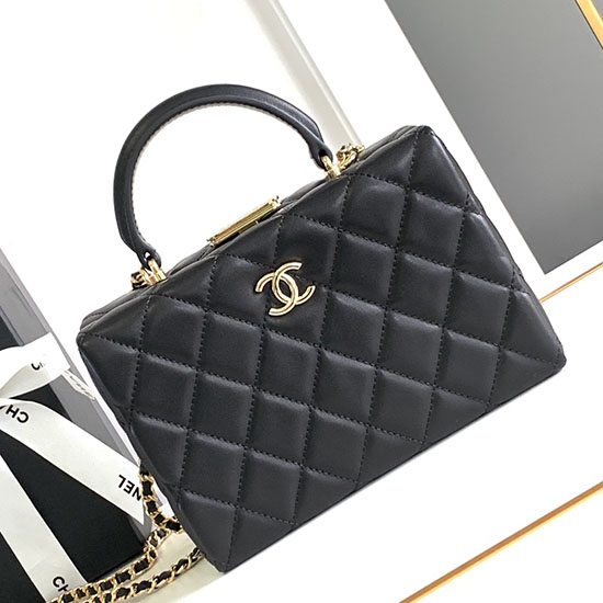 Chanle Lambskin Vanity Case AS25 Black