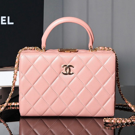 Chanle Lambskin Vanity Case AS25 Pink