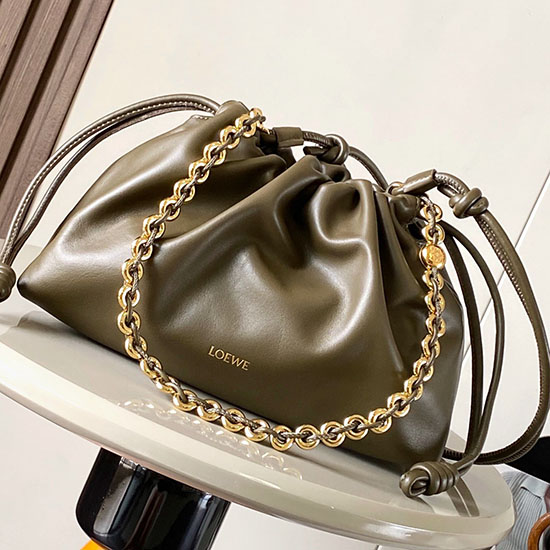 Loewe Medium Flamenco Purse L9057 Dark Khaki Green