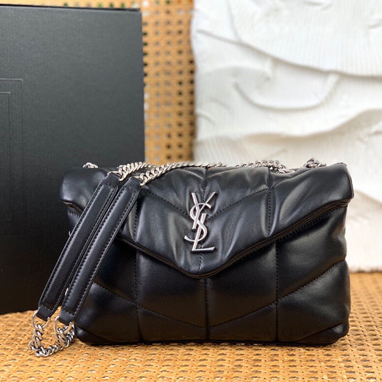 Saint Laurent Loulou Toy Puffer Bag 759337 Black with Silver