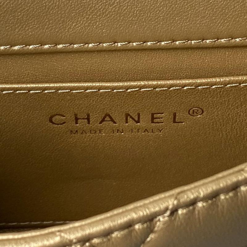 Mini Chanel Flap Bag with Top Handle AS4847 Gold