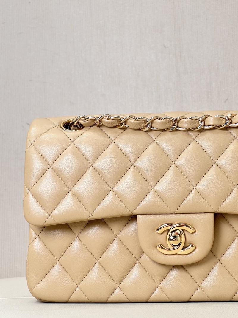 Small Chanel Lambskin Flap Bag A01117 Beige