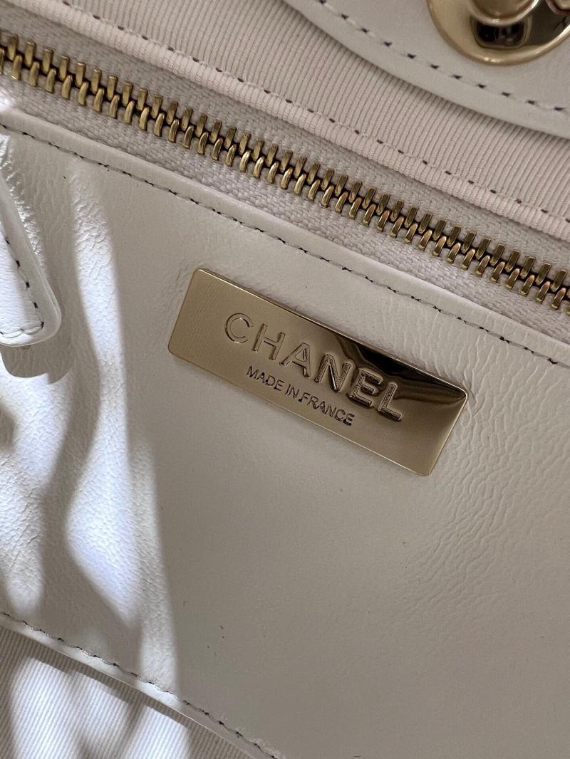 Chanel Shiny Lambskin 31 Mini Shopping Bag AS4133 White