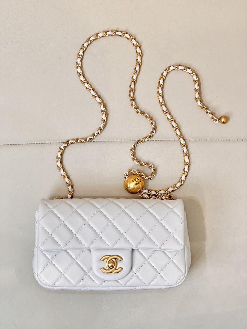 Chanel Lambskin Flap Bag AS1787 White