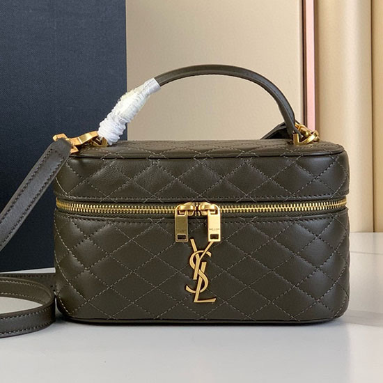 Saint Laurent Lambskin Gaby Vanity Bag 7667311 Green