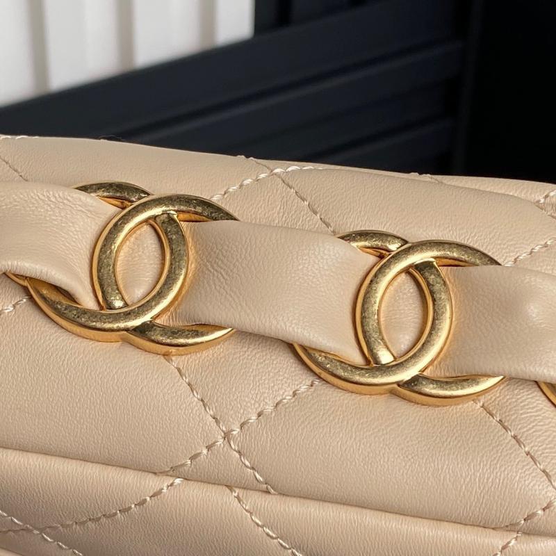Small Chanel Lambskin Flap Bag AS5176 Beige