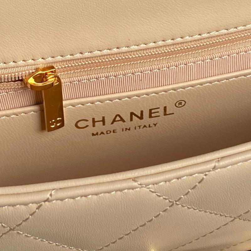 Small Chanel Lambskin Flap Bag AS5176 Beige