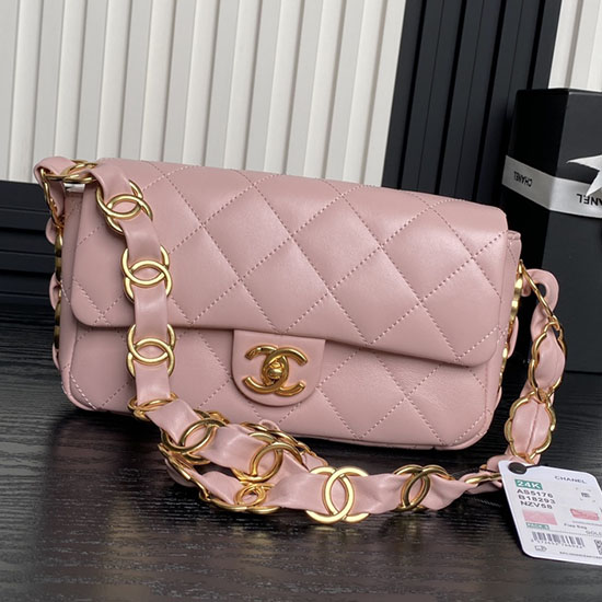 Small Chanel Lambskin Flap Bag AS5176 Pink