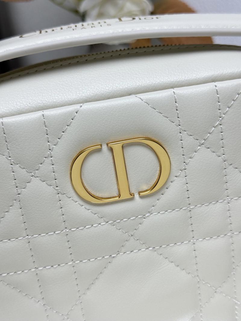 Small Dior Caro Top Handle Camera Bag M3352 White