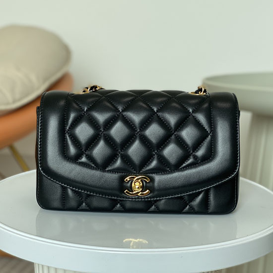 Vintage Chanel Lambskin Flap Bag Black A2221