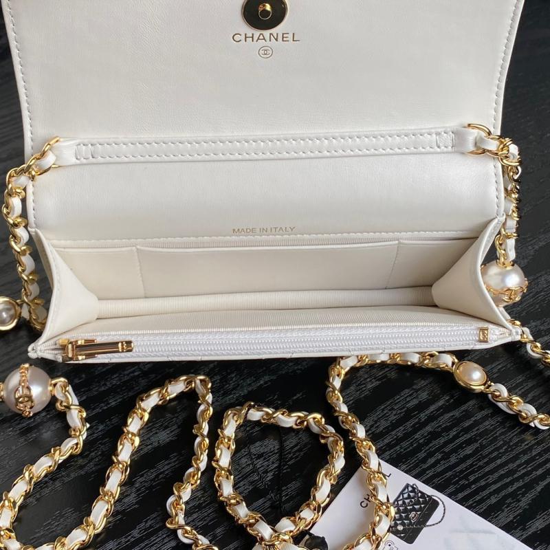 Chanel Flap Phone Holder With Chain AP4284 White