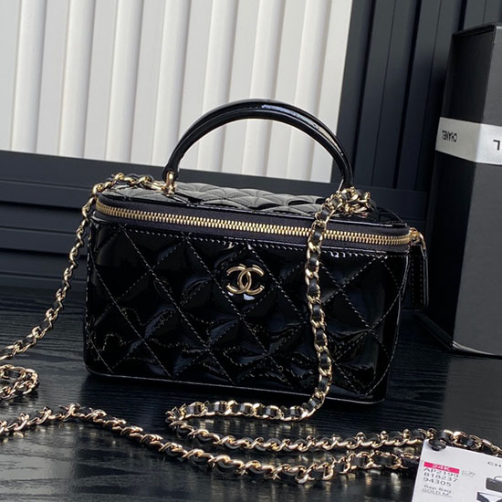 Chanel Patent Leather Vanity Case AP2199 Black