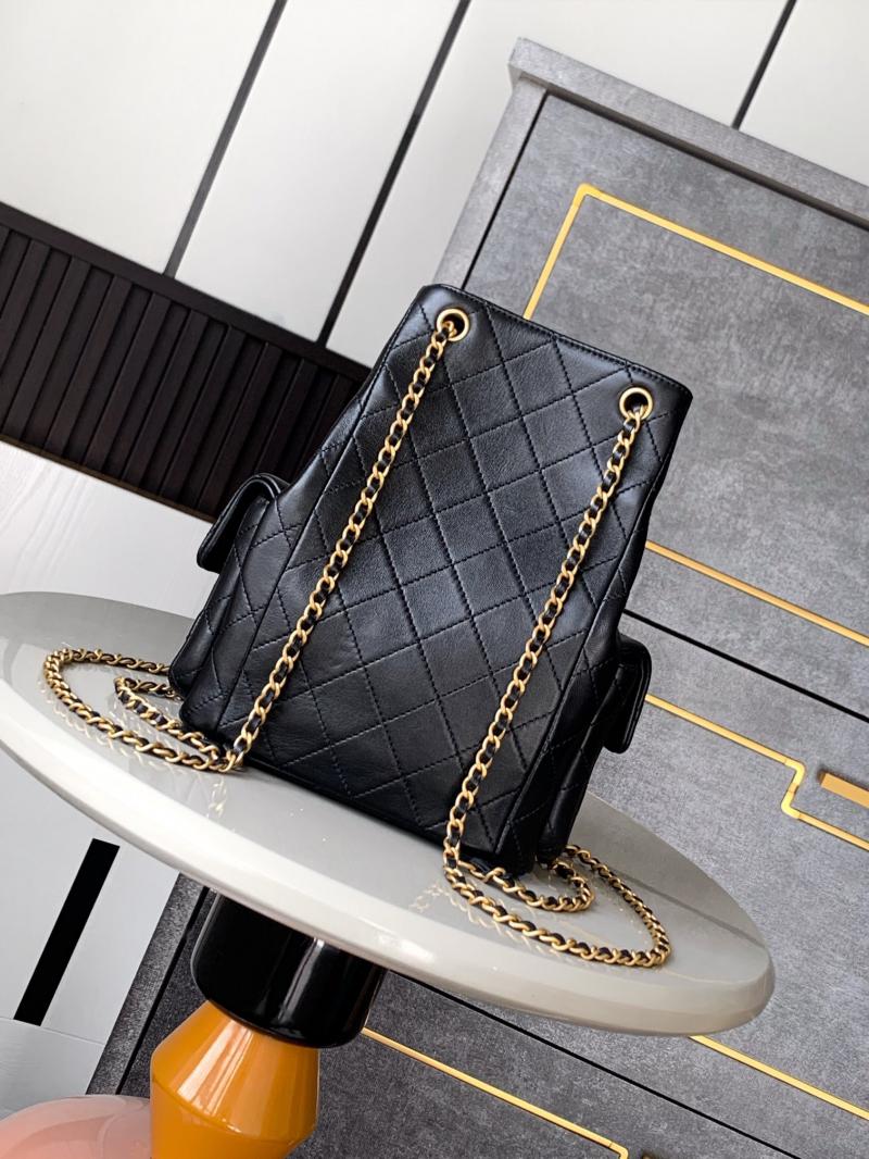 Chanel Shiny Lambskin Backpack Black AS5310