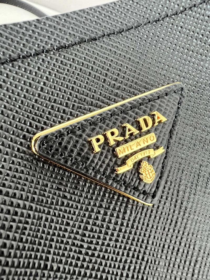 Prada Saffiano Leather Double Medium Bag 1BA212 Black