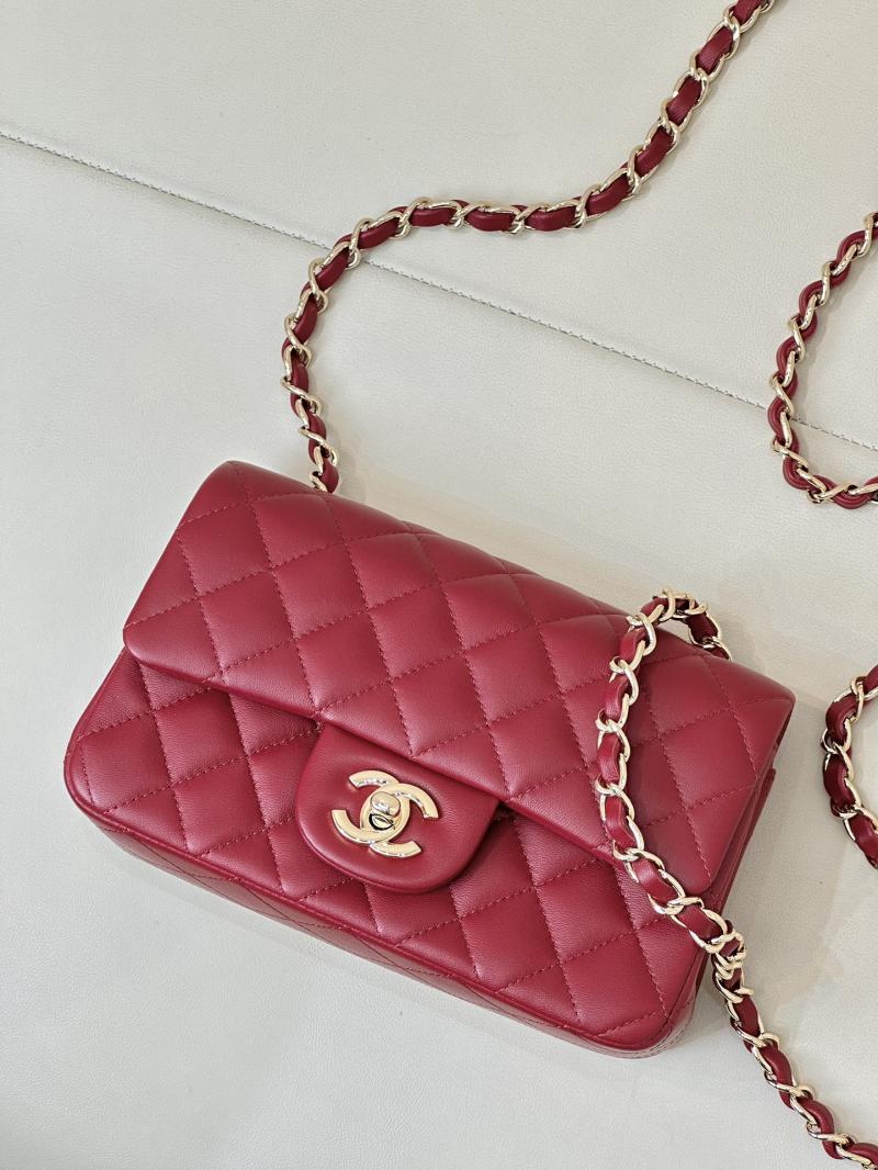 Small Chanel Lambskin Flap Bag A01116 Red
