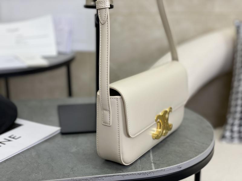 Celine Triomphe Shoulder Bag C35029 Off-White