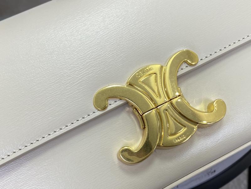 Celine Triomphe Shoulder Bag C35029 Off-White