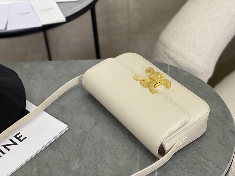 Celine Triomphe Shoulder Bag C35029 Off-White