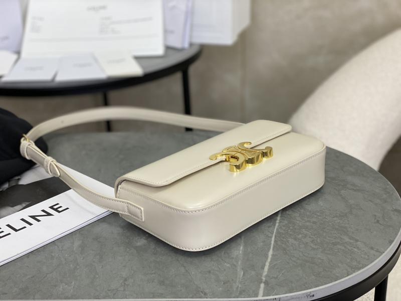 Celine Triomphe Shoulder Bag C35029 Off-White