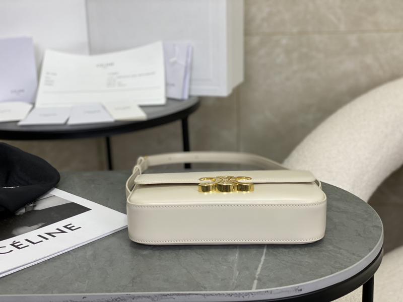 Celine Triomphe Shoulder Bag C35029 Off-White