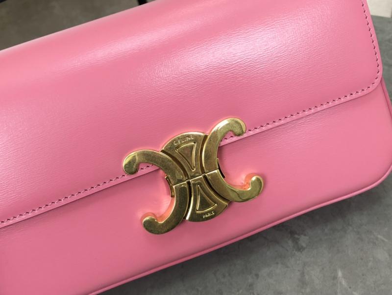 Celine Triomphe Shoulder Bag C35029 Peach