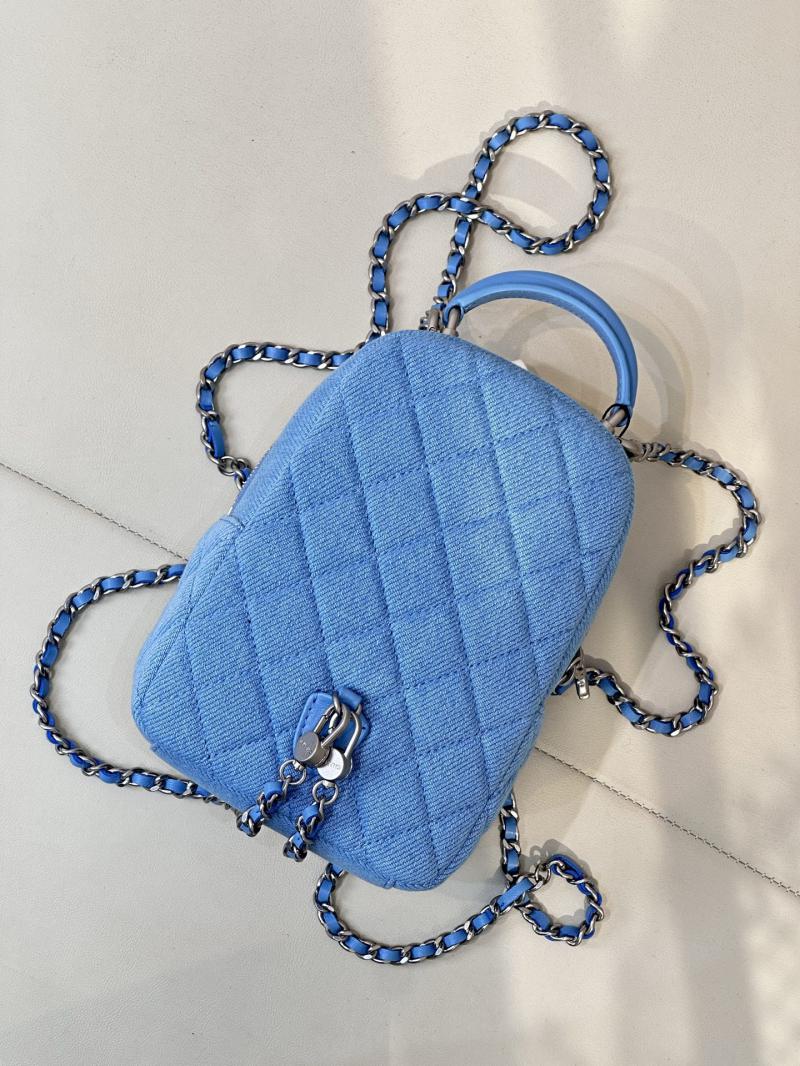 Chanel Denim Mini Backpack Blue AP3753