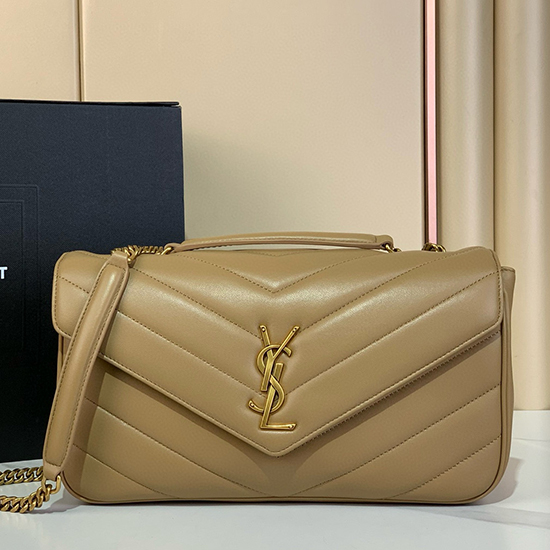 Saint Laurent Lambskin Loulou Medium Bag 801439 Beige