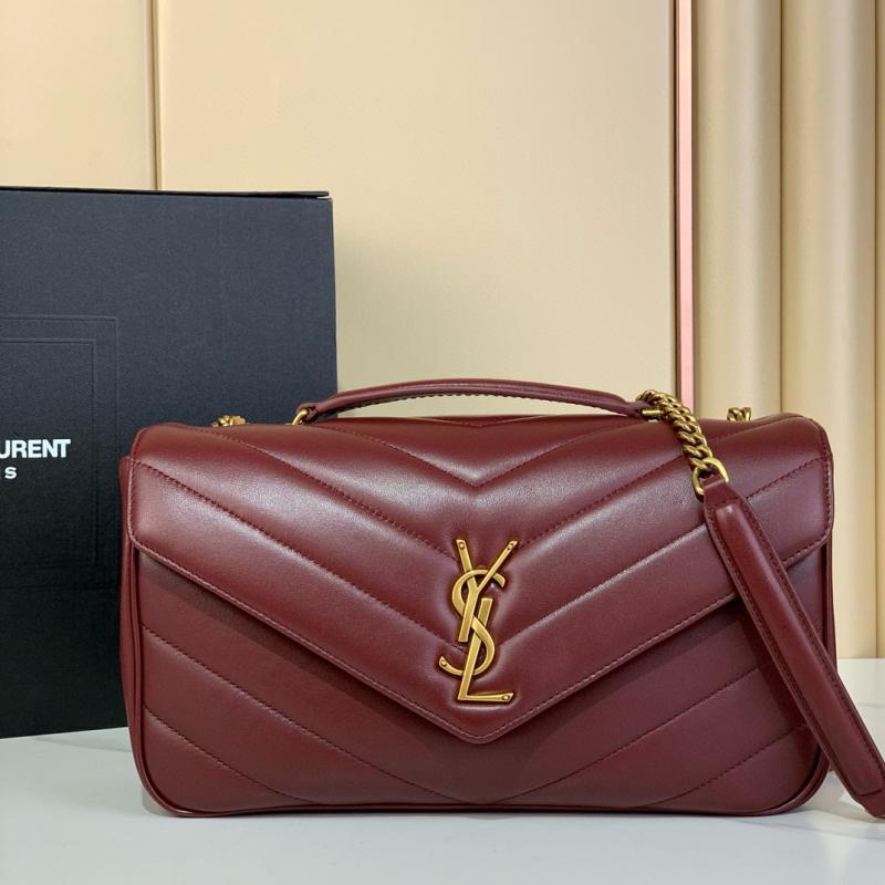 Saint Laurent Lambskin Loulou Medium Bag 801439 Burgundy