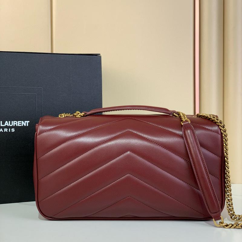 Saint Laurent Lambskin Loulou Medium Bag 801439 Burgundy
