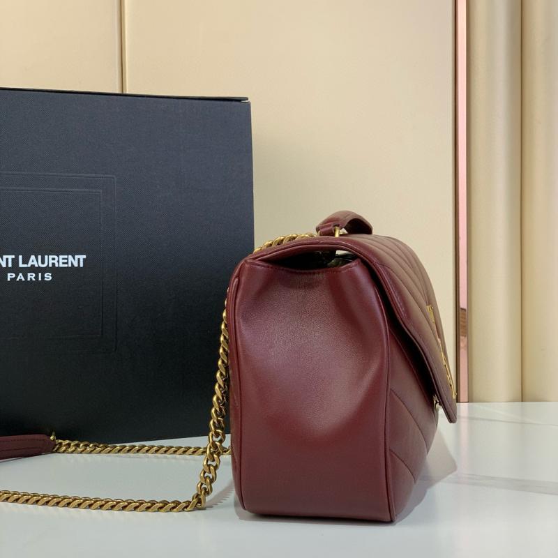 Saint Laurent Lambskin Loulou Medium Bag 801439 Burgundy