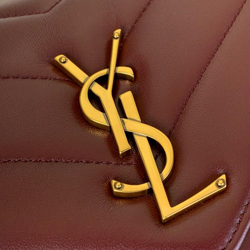 Saint Laurent Lambskin Loulou Medium Bag 801439 Burgundy