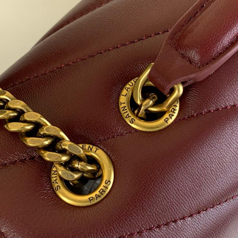 Saint Laurent Lambskin Loulou Medium Bag 801439 Burgundy
