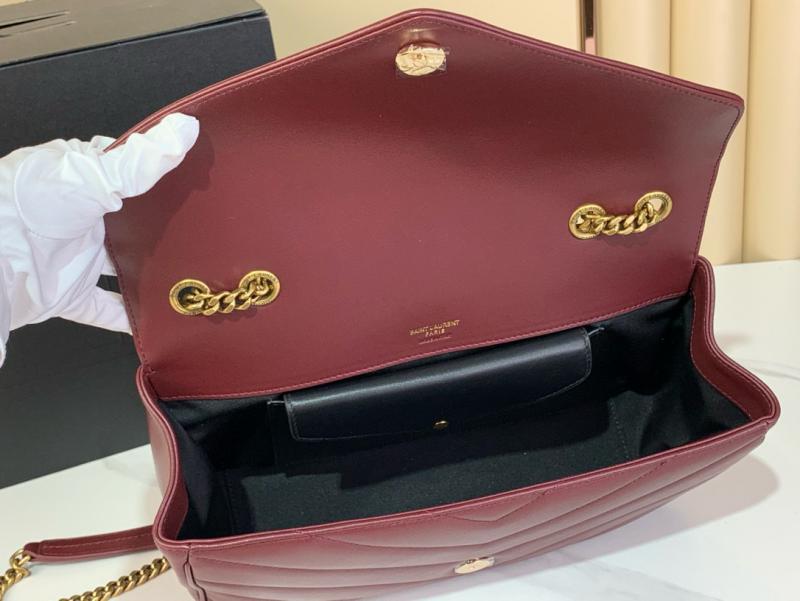 Saint Laurent Lambskin Loulou Medium Bag 801439 Burgundy
