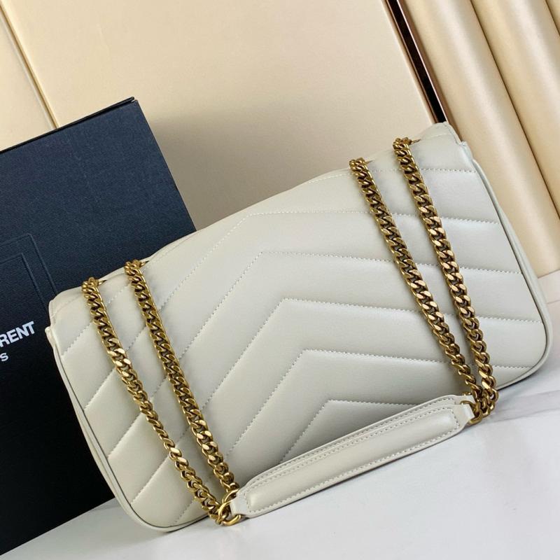 Saint Laurent Lambskin Loulou Medium Bag 801439 White