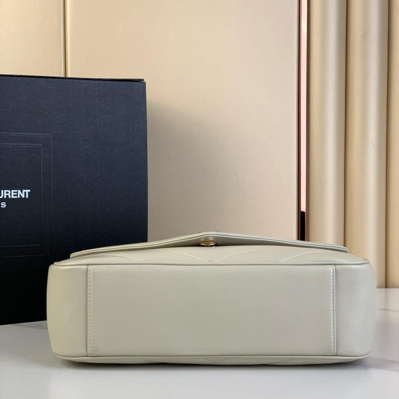 Saint Laurent Lambskin Loulou Medium Bag 801439 White
