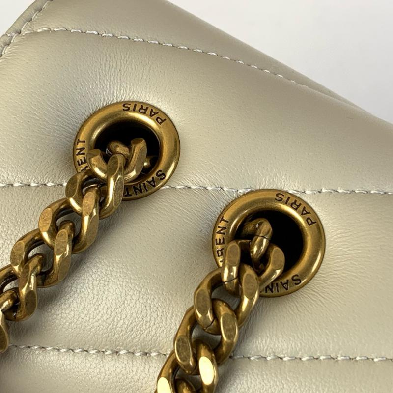 Saint Laurent Lambskin Loulou Medium Bag 801439 White