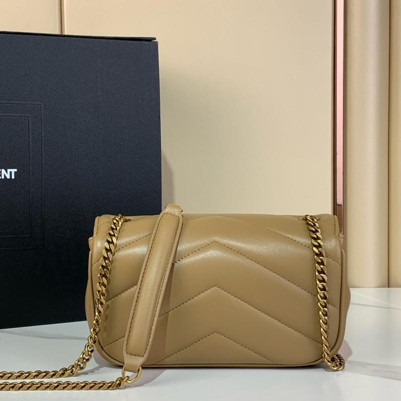 Saint Laurent Lambskin Loulou Mini Bag Black 821749 Beige