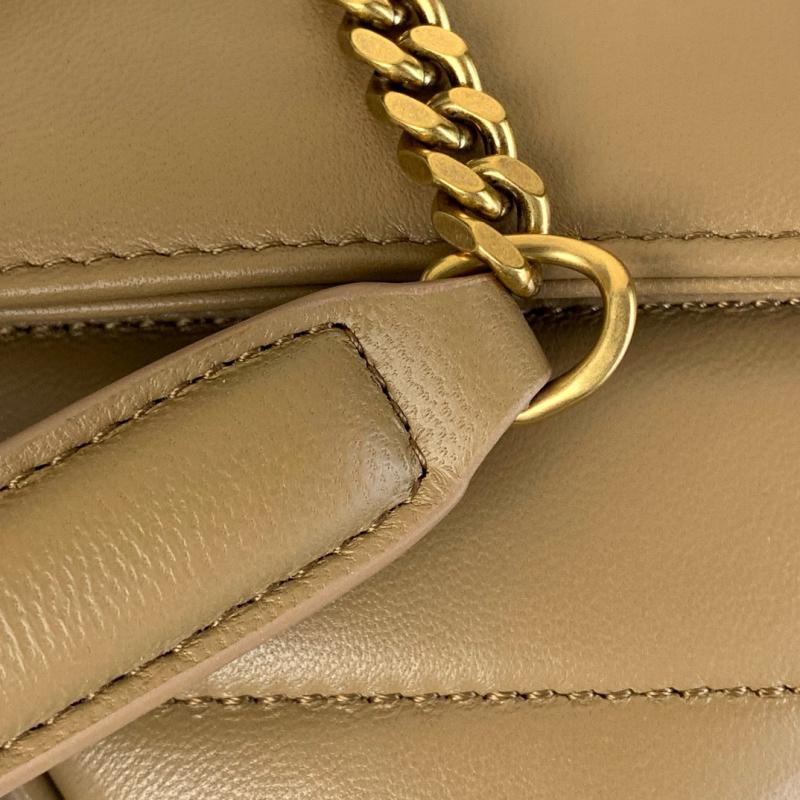 Saint Laurent Lambskin Loulou Mini Bag Black 821749 Beige