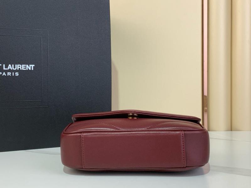 Saint Laurent Lambskin Loulou Mini Bag Black 821749 Burgundy