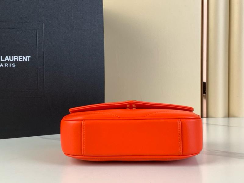 Saint Laurent Lambskin Loulou Mini Bag Black 821749 Orange