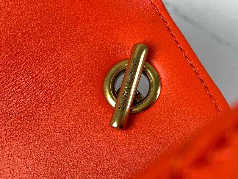 Saint Laurent Lambskin Loulou Mini Bag Black 821749 Orange