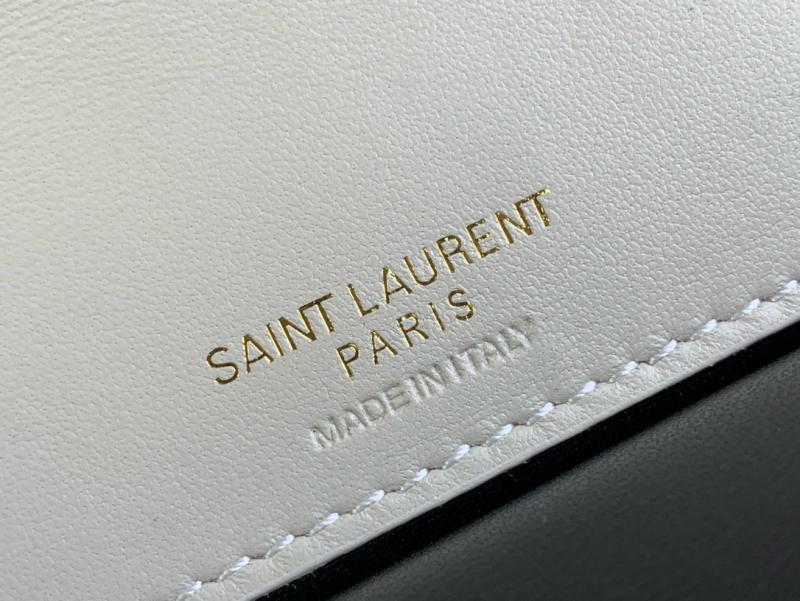 Saint Laurent Lambskin Loulou Mini Bag Black 821749 White
