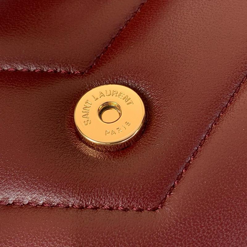 Saint Laurent Lambskin Loulou Small Bag Black 801437 Burgundy