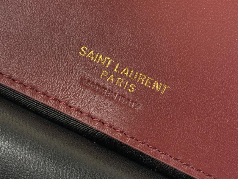 Saint Laurent Lambskin Loulou Small Bag Black 801437 Burgundy