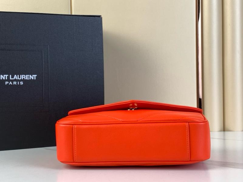Saint Laurent Lambskin Loulou Small Bag Black 801437 Orange