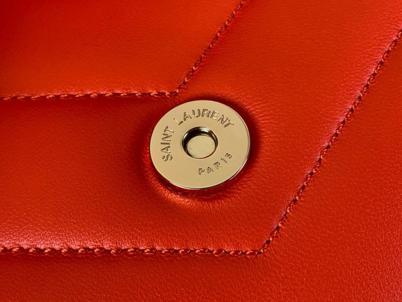 Saint Laurent Lambskin Loulou Small Bag Black 801437 Orange